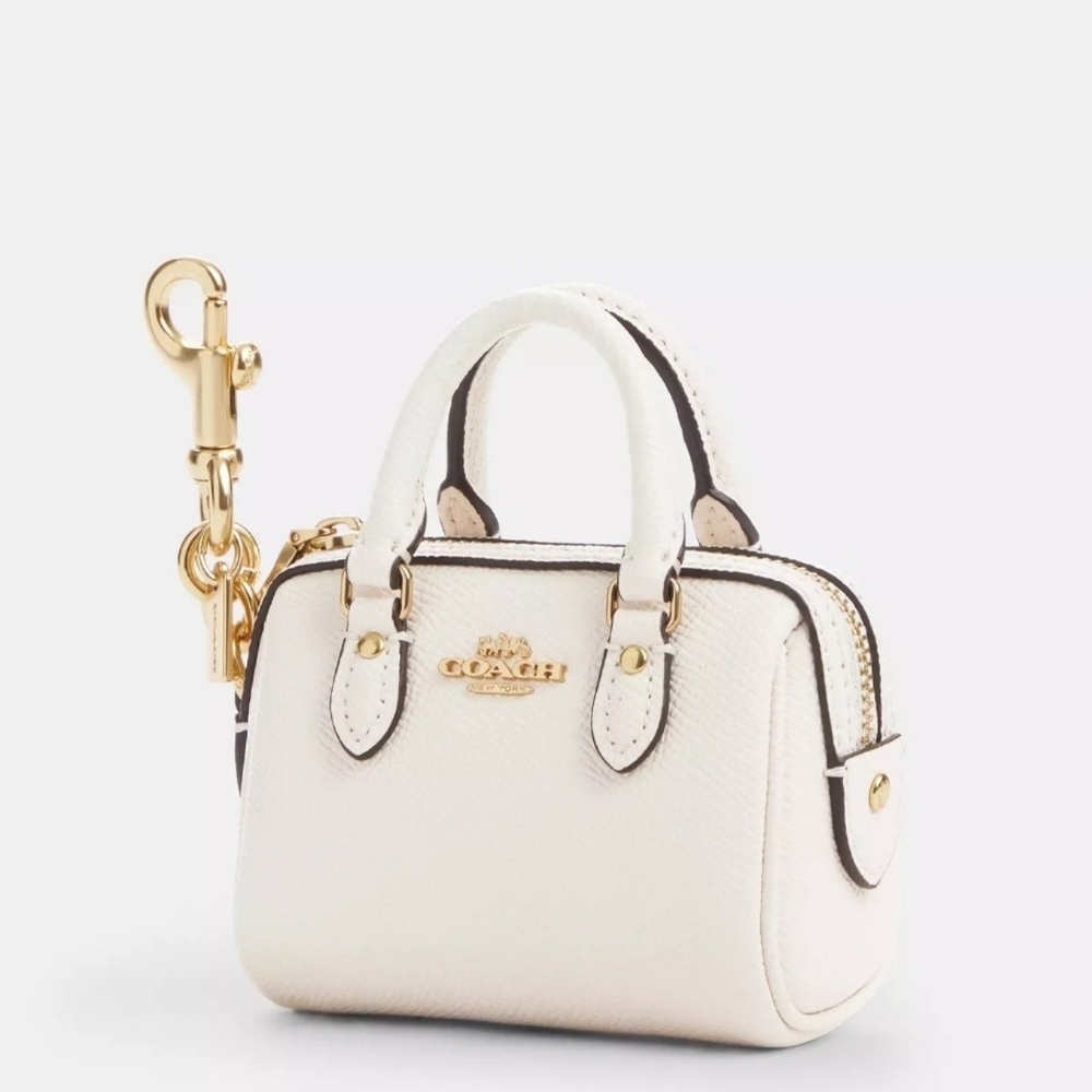 Coach Chalk Mini Handbag Keychain NWT